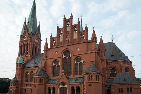 View angle of Saint Catherine church, in Torun Stock Photos
