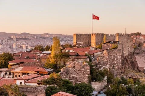 View of Ankara castle,Turkey Stock Photos