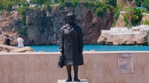 View of Antalya, the area of ​​the old pier Video stock 247846805