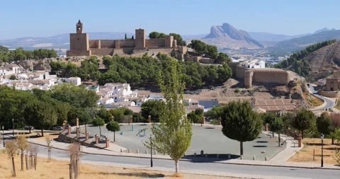 View of Antequera castle in Spain. Stock Footage 223345593