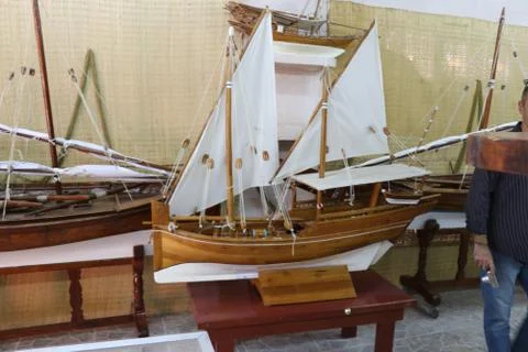 View of antic boat monument Foto stock