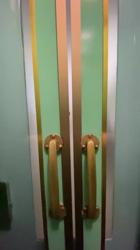 View from an antique Italian elevator, going up. Interior shot. Stock Footage 276213138