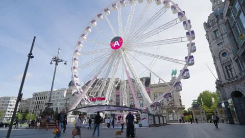 The View Antwerp Ferris Wheel. Stock Footage 276679892