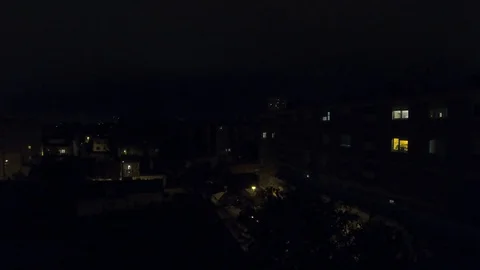 View Of Apartment Building Lights At Night Time Lapse Stock Footage 111383522