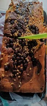 View of an appetizing marble cake Stock Photos