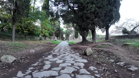 View of Appia Ancient ancient Roman road Stock Footage 325896833
