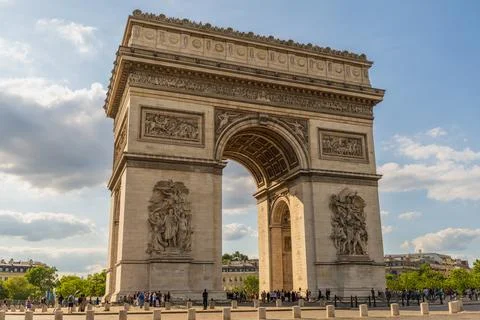 View of the Arc de Triomphe on a beautiful summers day Stock Photos