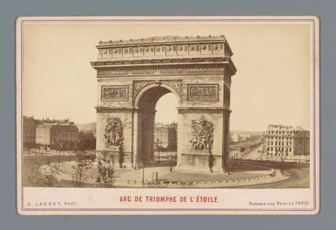 View of the Arc de Triomphe in Paris; Arc de Triomphe de l Etoile. . Copyr... Stock Photos