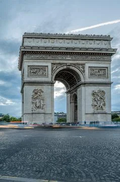 View of the Arc de Triomphe in Paris, France Stock Photos