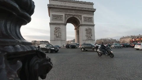 View of the Arc De Triumphe in Paris 2 Stock Footage 126644393