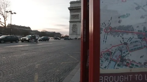 View of the Arc De Triumphe in Paris 3 Stock Footage 126644416