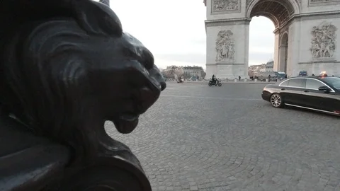 View of the Arch Du Triumph in Paris Stock Footage 126644388