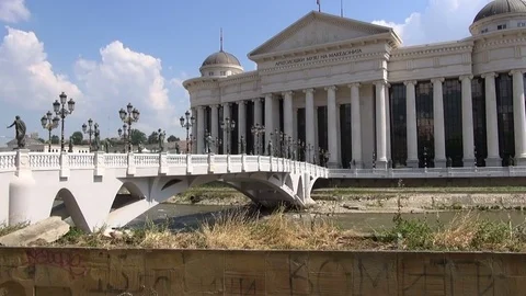 View of the Archaeological Museum of Macedonia Stock Footage 70709074