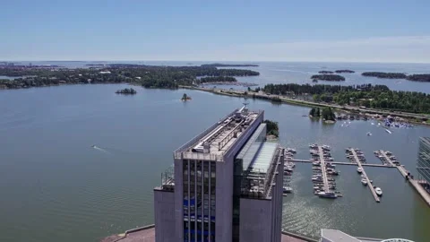 View of the Archipelago of Baltic Sea in Helsinki. Stock Footage 201625741