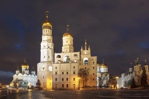 View of the architectural ensemble of the Kremlin from the Senate Square Stock Photos