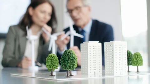 View of architectural model on the table in the office  Stock-Footage 111308637