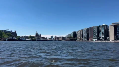 View Of The Architecture Of Amsterdam From The River Stock Footage 202200981