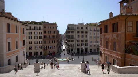 View of architecture from the Spanish Steps Stock Footage 159166129