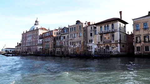 View of the architecture of Venice from the sea Stock Footage 273999424