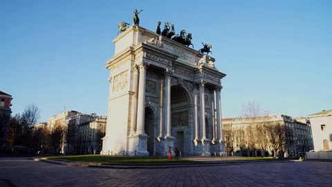 View of Arco della Pace Stock Footage 71550544