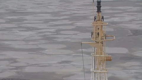 View of arctic from icebreaker ship Stock Footage 86009133