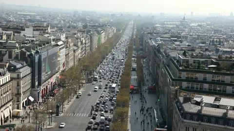 View from ArcTriomphe Stock Footage 10873294