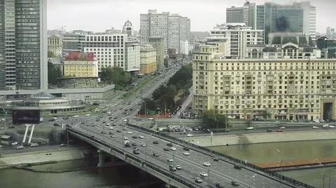View of area of Moskva River in Moscow, Russia. Stock Footage 47287032