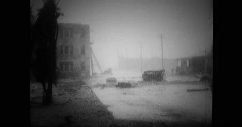View of areas flooded and affected by storm Stock Footage 43503247