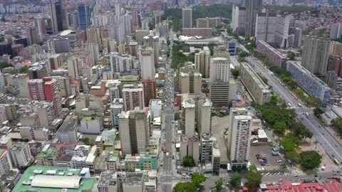 View of the armed forces avenue and streets of downtown Caracas Stock Footage