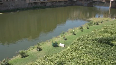 View of the Arno river in Florence Stock Footage 101381476