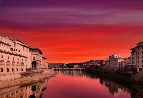 View of the Arno river in Florence Stock Photos