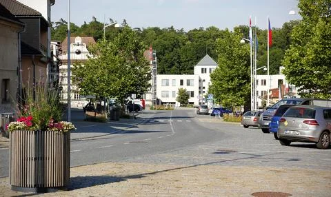 View of Arnost from Pardubice Square in Uvaly Stock Photos