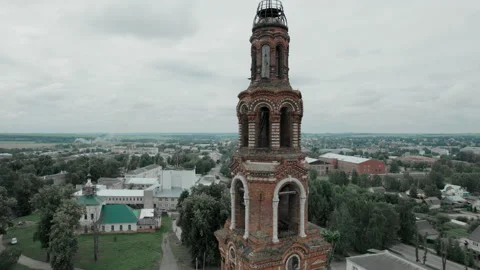 View around the bell tower in the Russian village Video stock 170781014