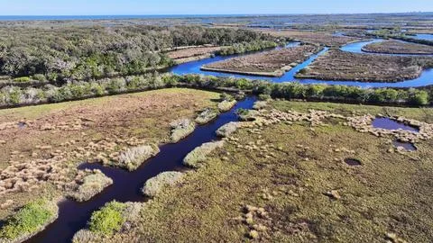 View around the Ormond Beach Scenic Loop and Trail Stock Photos