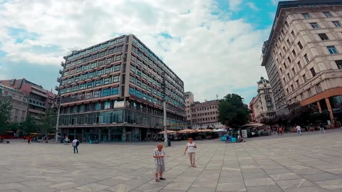 View around Square of The Republic in Belgrade, Serbia. Vidéo 163297811
