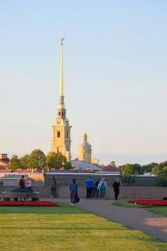 The view of the arrow and IN the Peter and Paul fortress on Vasi Stock Photos