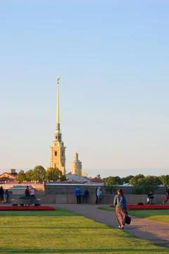 The view of the arrow and IN the Peter and Paul fortress on Vasi Stock Photos