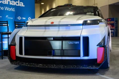 View of Arrow Project Vector prototype car at Canadian International AutoShow. 스톡 사진