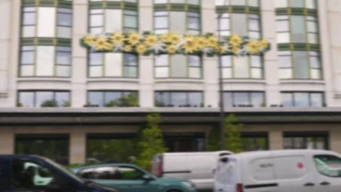 View of the Art Deco facade of the luxury hotel Cheval Blanc Paris. Stock Footage 310838964