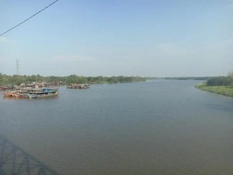 View of Asahan river 스톡 사진