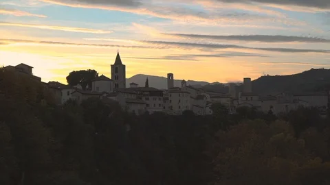 View of Ascoli with Sunset Stock Footage 85516527