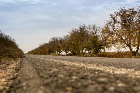 View of the asphalt road from the lower level Stock Photos