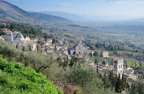 View of Assisi From La Rocca Foto stock