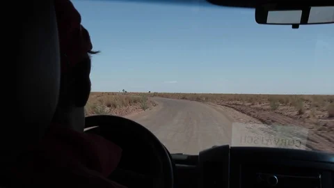 View of Atacama Desert inside of a car Stock Footage 94583808