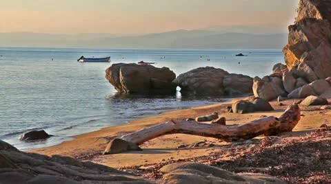 View at Athos beach Stock Footage 24668284