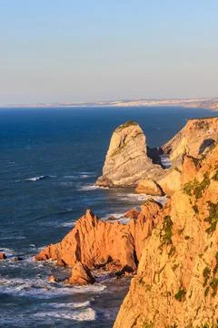 View of the Atlantic Ocean from Cabo da Roca Stock Photos