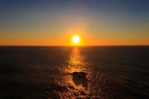 View of the Atlantic Ocean from Cabo da Roca at sunset Stock Photos