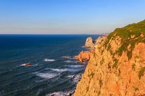 View of the Atlantic Ocean from Cabo da Roca Stock-Fotos