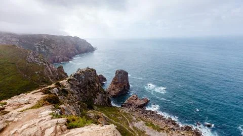 A view of the Atlantic Ocean from Cape Rock Stock Photos