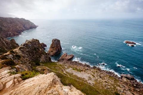 A view of the Atlantic Ocean from Cape Rock Stock Photos